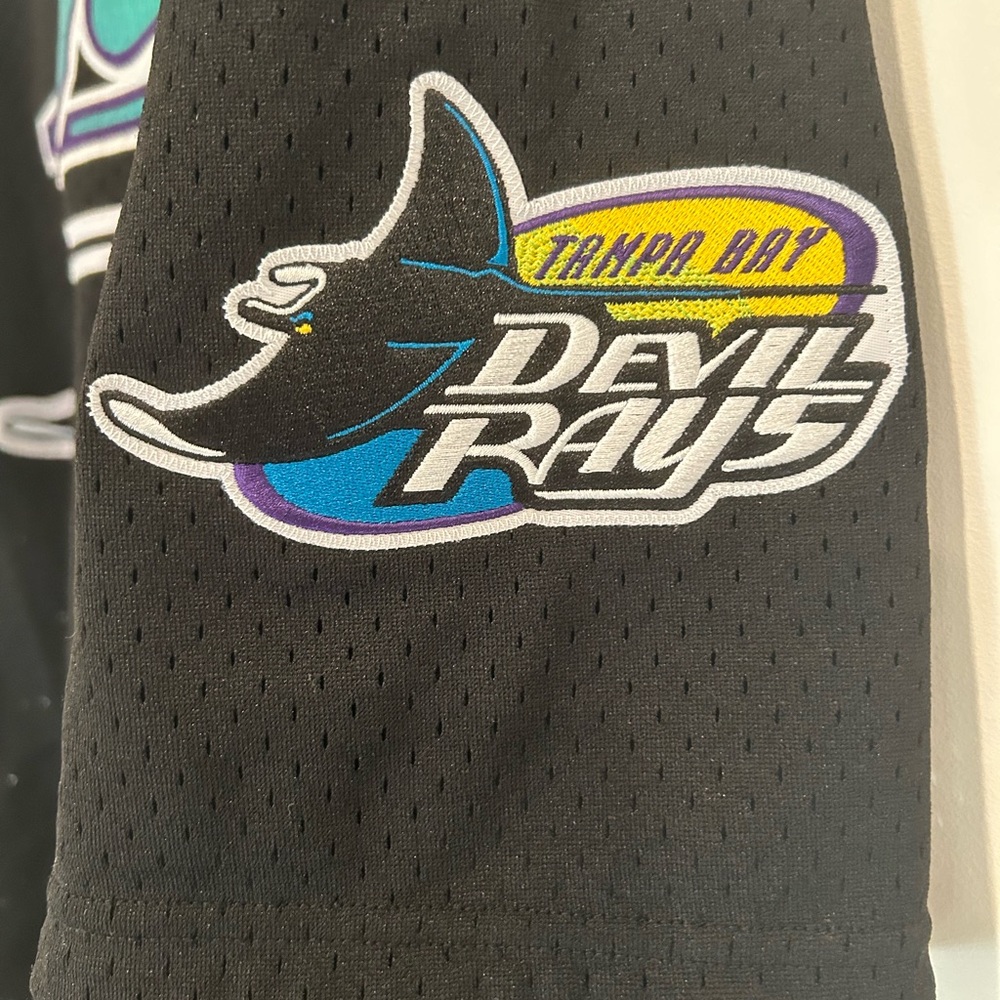 Authentic Vintage Black Tampa Bay Devil Rays Wade Boggs Baseball Jersey XL - Picture 2 of 5